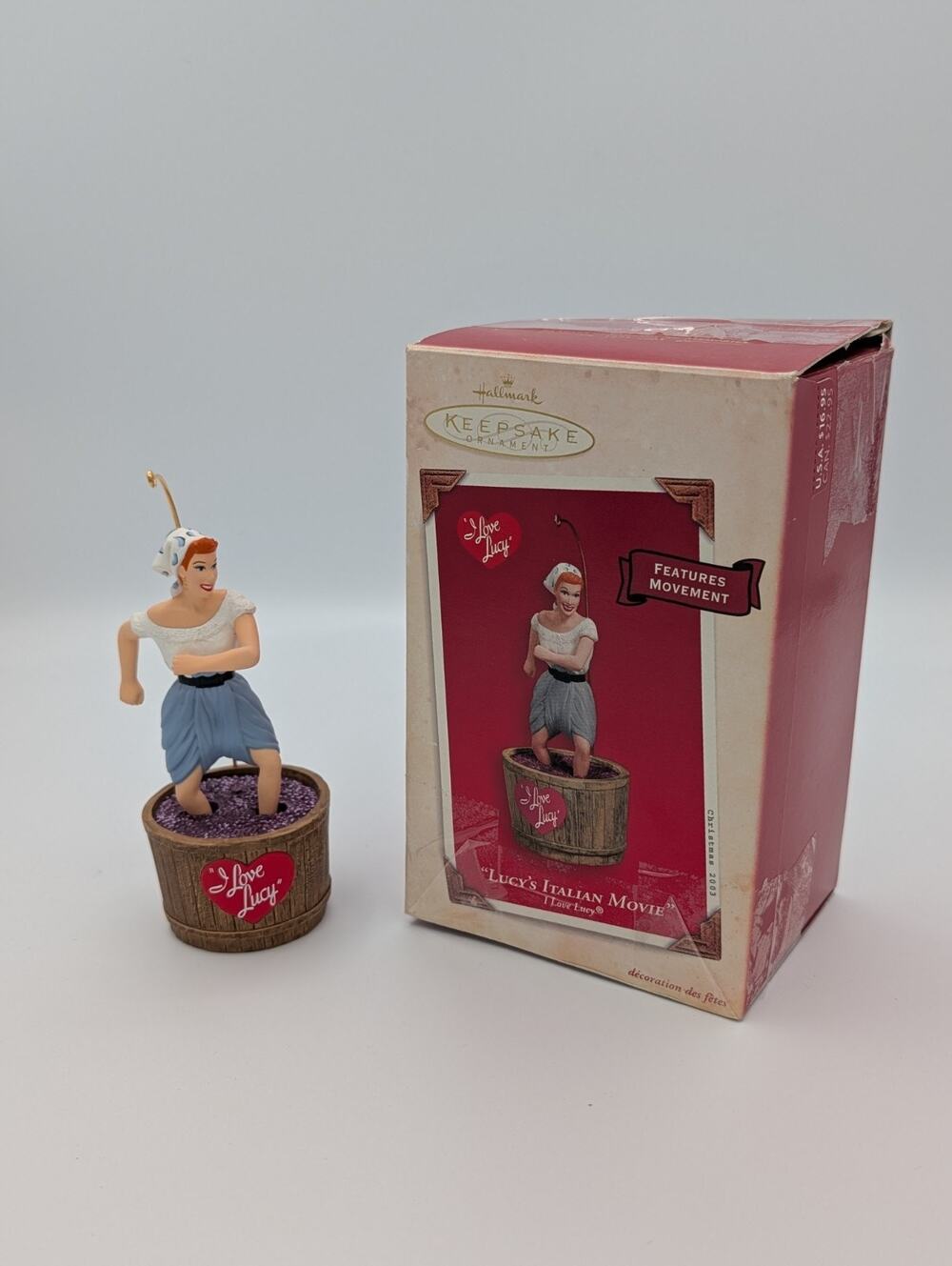 Hallmark I Love Lucy Lucy's Italian Movie Wind Up Movement Ornament 2003. MIB.